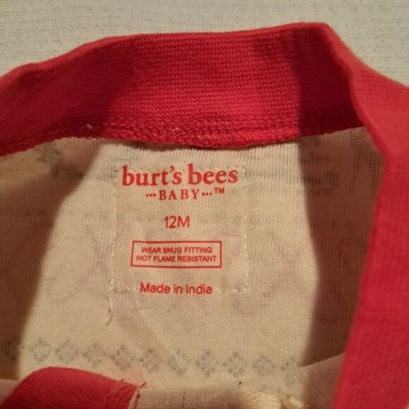Burt's Bees Baby 12 months holiday 1 piece footie pajama, snowfkakes, NWT - Picture 5 of 7
